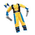 Miniatyrbilde 3 av 4: Kids Wolverine Kostyme Gutt Superhelt Jumpsuit Barn Halloween Cosplay Maske/ulveklør Rekvisitter Fantasy-G 3 stk Sett RTX 3Pcs Set M(120-130CM)