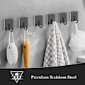 Miniatyrbild 2 av 7: 12-pack Rostfria Tunga Limmade Handdukskrokar för Badrum, Kökshanddukskrokar, Vattentäta Badrumskrokar för Handdukar, Väggkrokar för Hängare Black 12 Pack