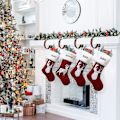 Miniatyrbild 3 av 6: Julstrumporhållare för Mantel Set 4, Skyddande Kuddar Julstrumporhållare för Spismantel, Fleranvändningsbara Strumpkrokar för Mantel A