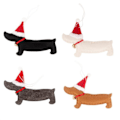 Miniatyrbilde 1 av 4: Julepynt juletre dachshund form hengende dekorasjon ornament vinduspendant 4 stk no4286