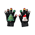 Miniatyrbillede 1 af 4: Julehandsker til Mænd og Kvinder i Vinter - Bløde og Varme Fem - fingers Handsker med Dukke Design til Udendørs Kørsel og Studerende, Sort White