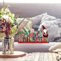 Miniatyrbilde 3 av 5: 3 Julebord Senterpynt Julerik Bordpynt Tre Skilt Snømann Skilt Landlig Senterpynt for Jul Feriefest