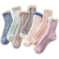 Miniatyrbillede 1 af 6: Fuzzy Varme Sovesokker til Kvinder Super Bløde Mikrofiber Cozy Sovesokker 6 eller 5 Par A1