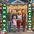 Miniatyrbild 4 av 5: Juldekorationer God Jul Banner Utomhus Inomhus, Hängande God Jul Dekorationer för Hemmet, Inomhus Utomhus Juldekoration Vägg Framdörr