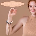 Miniatyrbillede 6 af 6: Silikonperle Armbånd Nøglering Håndledsrem Nøglering Bangle Kæder til Kvinder med Læder Kvast Khaki Black