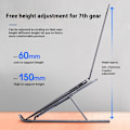 Miniatyrbillede 2 af 4: Computerstand Laptop Foldbar Køling Aluminium Legering Stand Bærbar Opbevaring Løft Laptop Stand 16 Tommer Stjernelys Sølv