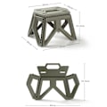 Miniatyrbilde 4 av 4: Foldbar krakk: Tykk plast, praktisk bærestropp, khaki farge! Perfekt for camping, fiske og mer, en bærbar og holdbar liten krakk