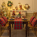 Miniatyrbillede 6 af 6: Julebordløber i ternet tartan - rød buffalo plaid juledug, pletbestandig, vaskbar, 13 x 108 tommer Red Plaid