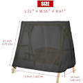 Miniatyrbild 2 av 6: Utomhusgungskydd, A-ram Patio Gungskydd, Gungskydd för Utomhusmöbler Veranda Skydd Glider Hängmatta Skydd Vattentät (72''LX55''WX67''H) 72''LX55''WX67''H