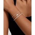 Pikkukuva 3 / 5: 3 kpl valkokultaiset nimikirjainrannekkeet naisille, sirot 14K kultaiset rannekorut, kirjainlinkin riipus, A-Z-monogrammi, rannekoru, tahraamaton koru D