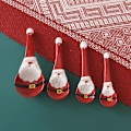 Miniatyrbild 5 av 5: Jultomte Keramik Mätmått Set, Bakmätmått för Hemkök, 4 st