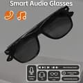Miniatyrbild 4 av 6: Svarta smarta Bluetooth-glasögon med blåljusfilter som stöder röstöversättning, samtal och musikuppspelning.