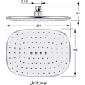 Miniatyrbillede 3 af 5: Bruseshower, rektangulær bruseshower Hvid ABS fast regnbruseshower Højtryks regnbruseshower, tilslutning