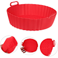 Miniatyrbild 3 av 7: Bakplåt för Airfryer, Återanvändbar Airfryer-matta, Fritöstillbehör, Airfryer-tillbehör för Ugn, Silikonmatta för Airfryer Red