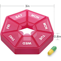 Miniatyrbild 2 av 6: Veckovis pillerorganisatör, 1 förpackning Bärbar resepillerlåda Medicinfodral 6 färger (Sju dagar) Ny utgåva Lila Purple