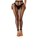 Miniatyrbillede 1 af 5: Fantastiske Kvinders Ni-punkts Fiskenet Strømper: Den Lokkende Brede Tykke Lodrette Stribede, Mellemstore Store Masker, Hul Design, Ultra Tynde og Sexy