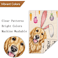 Miniatyrbillede 6 af 6: Glædelig Jul Haveflag 12x18 Dobbeltsidet, Burlap Velkommen Vinter Jul Golden Retriever Hund Havegård Flag (KUN FLAG) #03280-Easter