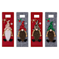 Miniatyrbild 1 av 4: Charmig Jul Rudolph & Tomte Vinflaskskydd - 4-pack för Festlig Fest & Flaskklädsel i Jul