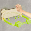 Miniatyrbillede 6 af 6: Badeværelsesvask Holder - ABS Sugeskål Foldbar Badeværelsesvask Holder, Med Kroge Pot Dæk Stativ Til Badeværelse Håndklæde Ingen Punch