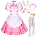 Miniatyrbillede 1 af 4: Lolita Pigekjole Sort og Hvid Uniform Kjole Pink og Hvid L C L