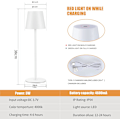 Miniatyrbillede 4 af 6: Led-bordlampe med indbygget 4600 mAh batteri - Genopladelig bordlampe med touch-kontrol - Trådløs bordlampe til skrivebord, natbord, stue (hvid) White