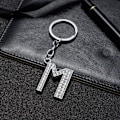 Miniatyrbillede 2 af 4: A-Z Initialer Brev Nøglering Bedste Veninde Gave Nøgleringe til Kvinder Skinnende Krystal Nøglering Fødselsdagsgaver M
