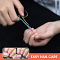 Miniatyrbild 4 av 6: Böjda nagelbandssaxar - Precision manikyr sax nagelbandstrimmer, professionella nagelsaxar i rostfritt stål för nagelbandsskötsel, regnbåge Color