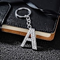 Miniatyrbillede 2 af 2: A-Z Initialer Brev Nøglering Bedste Veninde Gave Nøgleringe til Kvinder Skinnende Krystal Nøglering Fødselsdagsgaver A