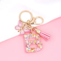 Miniatyrbillede 3 af 6: Mode Alphabet Initial Bogstav Nøglering Tassel Butterfly Vedhæng Nøglering til Pung Håndtasker Kvinder Pige Pink Butterfly Letter B