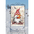 Miniatyrbillede 4 af 5: 12x18 Tommer Dobbeltsidet Haveflag Vinterflag, Snefnug Krans Julevinter Haveflag Husflag Til Udendørs Have Dekoration Winter Welcome Gnome