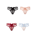 Miniatyrbillede 1 af 5: Sexy dameundertøj med dobbelte tynde stropper, åndbar og transparent, ikke-voluminøs, t-string, fire stykker som et sæt. M