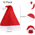 Miniatyrbillede 2 af 6: Julemandshuer i Bulk til Voksne, 12 stk. Julehatte til Voksne, Universal Pasform Plus Størrelse, Perfekte Julefesttilbehør 12 stk 12pcs-13"x15"