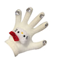 Miniatyrbilde 1 av 5: Glitterhansker for kvinner om vinteren - Varme, fluffy Hello KT - tema pelsvotter med tykkelse for studenters fem - fingers beskyttelse! white