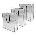 Miniatyrbilde 1 av 3: 3 stk. krans dekorative oppbevaringsposer pp halvtransparent vevd håndholdt dyne oppbevaringspose laminering glidelåspose 63*21*63cm