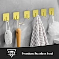 Miniatyrbild 2 av 7: 12-pack rostfritt stål, kraftiga självhäftande badrums handdukskrokar, kökshanddukskrokar, vattentäta badrums handdukskrokar, väggkrokar, självhäftande duschklädkrokar Gold 12 Pack