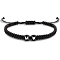 Miniatyrbilde 1 av 6: Initialarmbånd for kvinner, Strømper for tenåringer, bestevenninne-fødselsdagsgaver, eksamen, justerbare bokstaver A-Z flettede armbånd M