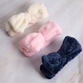 Miniatyrbillede 7 af 7: 3 stk. Spa Pandebånd, Makeup Pandebånd til Ansigtsvask, Bueslynge til Kvinder, Pink, Gul, Mørkeblå C