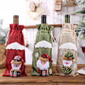 Miniatyrbild 4 av 4: Fängslande Jul Linne Flaskhöljen - Grön Tomte - tema, 30*14CM för Vin & Champagne, Julbord Dekoration Nödvändighet