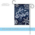 Miniatyrbillede 3 af 5: 12x18 Tommer Dobbeltsidet Haveflag Vinterflag, Snefnug Krans Julevinter Haveflag Husflag Til Udendørs Have Dekoration Let It Snow