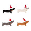 Miniatyrbilde 3 av 4: Julepynt juletre dachshund form hengende dekorasjon ornament vinduspendant 4 stk no4286