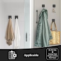 Miniatyrbild 7 av 7: 12-pack Rostfria Tunga Limmade Handdukskrokar för Badrum, Kökshanddukskrokar, Vattentäta Badrumskrokar för Handdukar, Väggkrokar för Hängare Black 12 Pack
