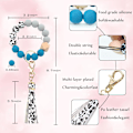 Miniatyrbillede 2 af 6: Silikonperle Armbånd Nøglering Håndledsrem Nøglering Bangle Kæder til Kvinder med Læder Kvast Turquoise