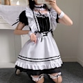 Miniatyrbillede 4 af 4: Lolita Pigekjole Sort og Hvid Uniform Kjole Sort og Hvid M E M