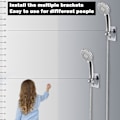 Miniatyrbild 6 av 6: Självhäftande Duschhuvudhållare - Justerbar Handduschhållare, Ingen Borrning, Väggmontering, Vattentät (1-pack, Kromfinish) C