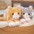 Miniatyrbild 3 av 4: Mjuk Plysch Kattdocka Vit och Grå Kattunge Design Fylld Leksak för Flickor White