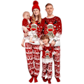 Miniatyrbild 1 av 5: Familjematchande Julpyjamas Set Rensa Djur Pyjamas Set Julrutig Pyjamas Nattkläder Solkläder för Kvinnor Vuxna Barn Röd Dad-X