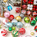 Miniatyrbilde 3 av 3: 10cm Plastjulekuler Julertrpynt Vinterønsker D