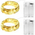 Miniatyrbillede 1 af 7: Fejelygter med Batteri Timer, 2 Styk 5 m 50 LED Mikro Fejelygter IP65 Vandtæt Kobbertråd Fejelygter til Værelse Have Kander Flasker Jul Hal type2