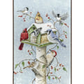 Miniatyrbillede 1 af 2: 12x18 Tommer Dobbeltsidet Haveflag Vinterflag, Snefnug Krans Julevinter Haveflag Husflag Til Udendørs Have Dekoration Winter Birds