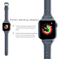 Miniatyrbild 2 av 3: Läderarmband kompatibelt med Apple Watch7 8, utbytesarmband för män och kvinnor grey 38/40/41mm